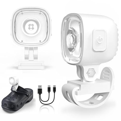 Wiederaufladbare Scheinwerfer für Croc, wasserdichte LED-Taschenlampe für Schuhe, Clip-on-Crock-Lichtanhänger, Zubehör für Camping, Wandern, IPX6, 3 Lichtmodi, hält 20 Stunden, 2 Stück