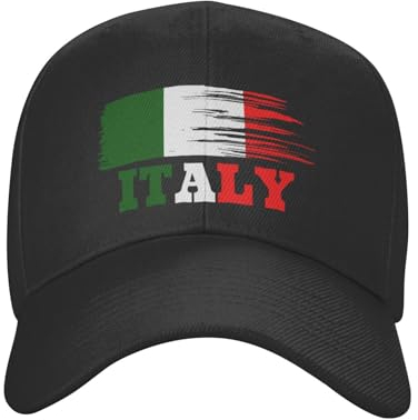 KWQDOZF Baseballkappe mit Italien-Flagge für Männer und Frauen verstellbar Klassische Papa-Mütze Trucker-Kappe für Laufen Outdoor-Aktivitäten