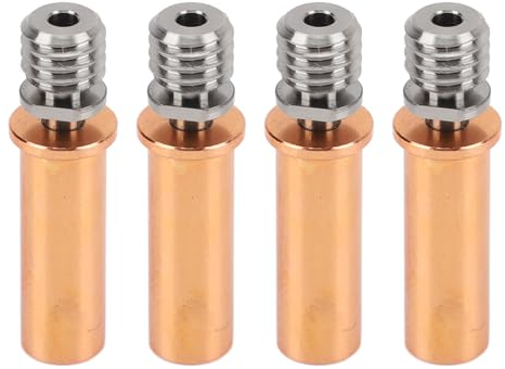 4 Stück 3D-Drucker Ganzmetall-Heatbreak Professioneller Extruder-Halsrohr-Ersatz aus Kupferlegierung für 3D-Drucker-Zubehör (für Anycubic Vyper)