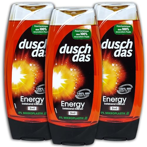3 er Pack duschdas ENERGY 3in1 Duschgel & Shampoo 3 x 225 ml