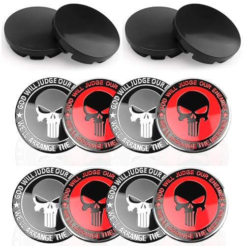 4 Stück 56 mm Radnabenkappen mit 8 Stück Aufkleber Radnabenabdeckung, Nabenkappen, Felgendeckel, Felgenkappen ABS Wheel Caps Radnabenabdeckung für Ersetzen Alter und Beschädigter Nabenkappen Verwendet