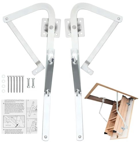 Loft Ladder Hinge Replacement Kit, Loft Ladder Hinge Arms - Hinge Arm Set Ladder Fittings - Loft Ladder Parts Fixing, Replacement Expansion Hinge Arms, Step Ladder Hinge, Easy To