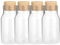 HEFTMAN Lot de 4 bouteilles en verre de 500 ml avec couvercle en liège pour boissons chaudes et froides, adoucissant transparent avec bouchons, bocaux de rangement réutilisables pour détergent à