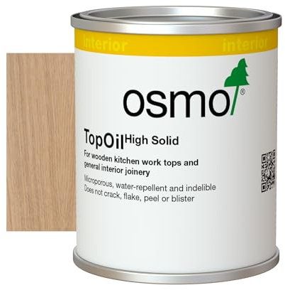 Osmo TopOil Tester Size - High Solid Oil 3068, Natural Matt, 125ml - Durable Wood Oil for Wooden Kitchen Surfaces, Water-Resistant & Food Safe, Wood Treatment & Wood Finish