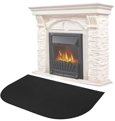 WDKXCN Feuerfeste Unterlage, 102x50CM Feuerfeste Matte für Kaminofen, Halbrunder Brandschutzmatte, Hitzebeständige Unterlage, Hitzeschutzmatte, Funkenschutzplatte für Grills, Camping, Schweißen, Rasen