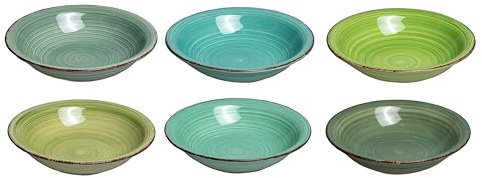 Studio Tavola Summer Green - Platos hondos (21 cm de diámetro, 6 unidades), color verde