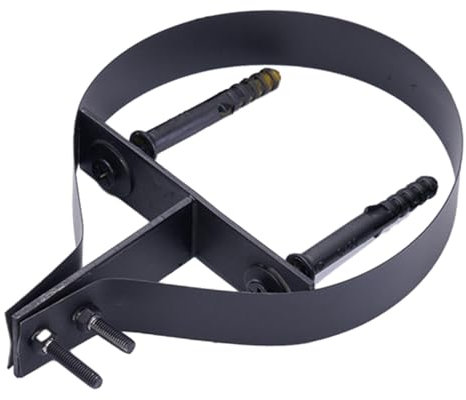 Qianly Kaminrohrhalterung 8 Zoll, Wandband zur Befestigung von Ofenrohren, Schwarz