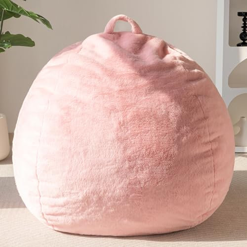 MAXYOYO Sitzsack Comfort Indoor Beanbag mit Füllung 85x85x55cm Weiches & Komfortables Sitzsack Flauschig Sessel für Kinder & Erwachsene, Rosa