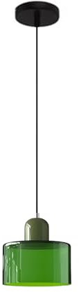 S-Cevada Pendelleuchte Glas Kleine Moderne Hängeleuchte Höhenverstellbar Für Schlafzimmer Kücheninsel Wohnzimmer Flur Esszimmer Deckenlampe (Grün)