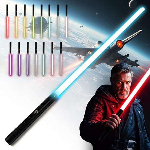 XL Pro Lichtschwert, Laserschwert extra lang, Lightsaber, 99cm Gesamtlänge, 15 Farben, Soundeffekten, Duelltaugliches Design für Erwachsene und Kinder