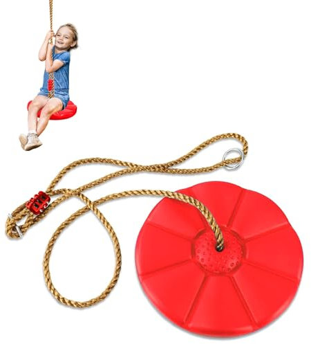 Balançoire Exterieur Interieur, Siege balancoire, Balançoire en Corde d'escalade pour Enfants, Capacité jusqu'à 100 kg, pour Les Enfants à partir de 3 Ans (Rouge)
