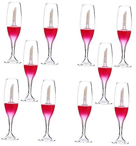 VICASKY 10pcs SPF Lip Gloss Holder Empty Lip Gloss Containers Wine Cup Design for Portable Makeup