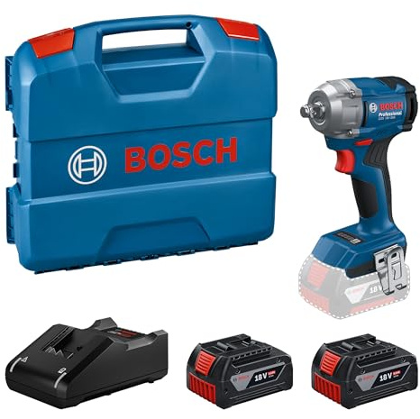 Bosch Professional 18V System Cordless Impact Wrench GDS 18V-350 (kit with 2X GBA 5.0Ah Battery, GAL 1840, L-Case)