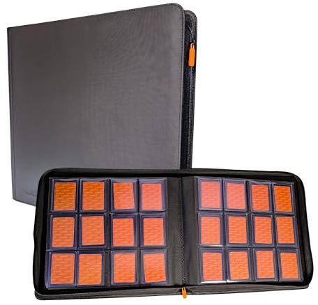 Album con cerniera Toploader | Raccoglitore TCG 4 × 3 per carte da collezione - Capacità 480 carte | Album Trading Cards 20 fogli | Raccoglitore Card Toploader 12 tasche
