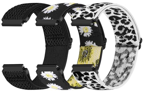18mm Elastic Nylon Sport Watch Strap Compatible with Garmin Venu 4 41mm/3S 41mm/Venu 2S/Vivoactive 4S/Vivomove 3S/Active S/Forerunner 265S(42mm)/255S/Fossil Women's Gen 6 42mm/5E 42mm for Women Men