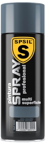 SPSIL Pintura Spray Brillante Gris Oscuro(pack of 1) 400ml, Metal Secado RápidoPintura Profesional Interior Exterior, Aplicación Fácil en Madera Plástico, DIY Decoración Muebles Automóviles