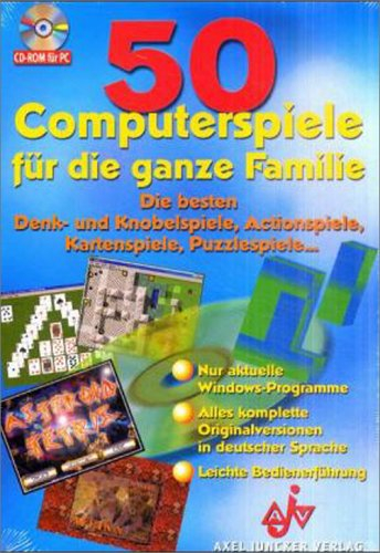 50 Computerspiele für die ganze Familie, 1 CD-ROM Die besten Denk- und Knobelspiele, Actionspiele, Kartenspiele, Puzzlespiele... Für Windows 95/98