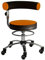 Sanus®-Gesundheitsstuhl | Rollhocker mit 360° Lehne, höhenverstellbarer Lehne, Sitzhöhe (46-54 cm), Stoffbezug orange/schwarz, Rollstopp-Rollen. Ergonomischer Bürostuhl, Erzieherstuhl