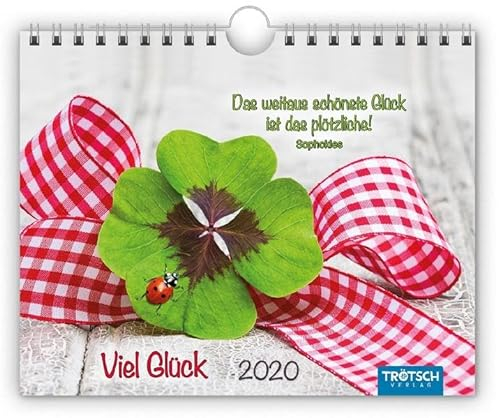 Notizkalender Viel Glück 2020: 20 x 16 cm, mit Postkarten und Sprüchen