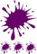 Samunshi® Farbkleckse Aufkleber Klecks Sticker 4 Stück im Set 1x13x15cm-3x4x5cm violett lila