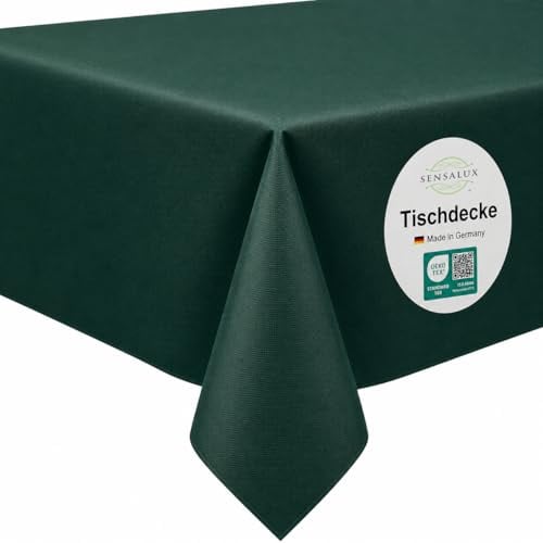 Sensalux Vlies Tischdecke 1,18 x 2,5 m, Grün, abwaschbar | wasserabweisend, stoffähnliche Tischdecke, OEKO-TEX, Party Geburtstag Hochzeit Catering Event