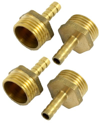 sourcing map 5 Stück Messing 1/2 Zoll PT-Gewinde 6 mm Luft-Wasser-Kraftstoffschlauch Barb Fitting Adapter