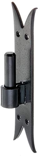 Alberts 306724 Gond sur platine | crochet DI, bout queue de carpe | laquée noire | cote axe Ø16 mm | platine 205 x 45 mm