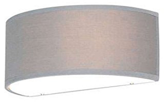 Qazqa - Modern Wandleuchte grau mit halbrunder Schirm - Drum mit Schirm I Wohnzimmer I Schlafzimmer - Textil Rund I Kugel I Kugelförmig I Länglich - LED geeignet E27
