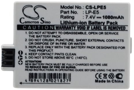 1080mAh Battery For CANON EOS 500D, EOS Kiss X3, EOS Kiss F