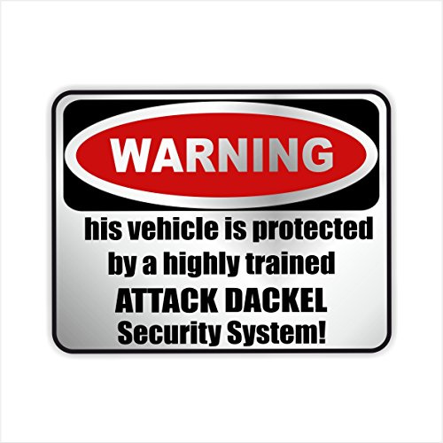 siviwonder Auto Aufkleber DACKEL Warning ALARMANLAGE Hundeaufkleber Silber metallic