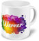 digital print XXL Riesen-Tasse mit Namen Werner - Motiv Color-Paint - Namenstasse, Kaffeebecher, Becher, Mug
