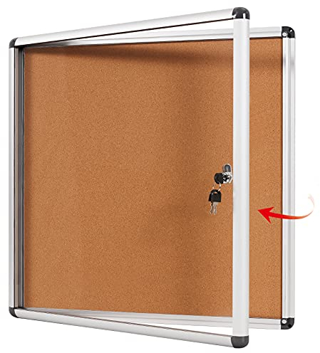 Swansea Schaukasten Innen 6 x A4, Korkrückwand, Abschließbar, Aushangkasten mit Aluminiumrahmen, Acrylglas-Flügeltür, Infotafel