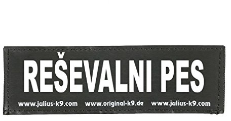 Interchangeable Patches, 1 pair, REŠEVALNI PES, Size: Small, Black