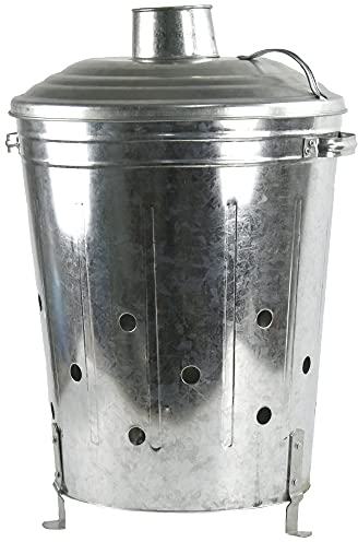 Galvanised Incinerator Fire Bin for Rubbish Wood Garden Waste (60L)