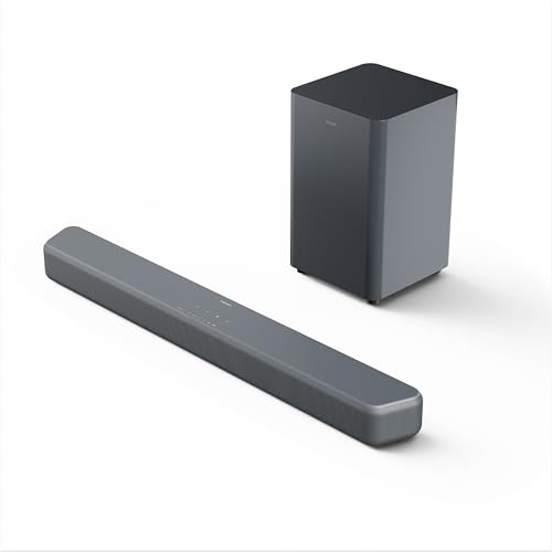 PHILIPS TAB5601 2.1 Soundbar con subwoofer wireless, uscita max 290W, Dolby Digital Plus, DTS Virtual:X, Audio Intellisound IA, Bluetooth LE 5.4, HDMI ARC, ingresso ottico e USB – Gun Metal