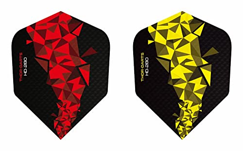 THOR-DARTS 30 Stück (10 Set) extra Strong Darts Flights HD-280 Green Blue Black 150 Micron Flys extra Lange haltbar Standardform Ultra Strong grün-schwarz blau-schwarz HD150 Plus