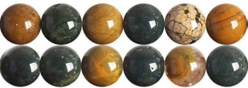 SKYBEADS Armband Selber Machen Perlen 8mm Ozeanischer Jaspis Naturstein 38cm Strang Approx 46 Stück