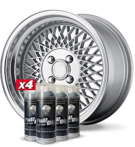 AutoFullCar Pack 4 Sprays Full Dip Aluminio Metalizado