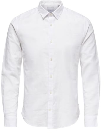 ONLY & SONS Herren Freizeit Hemd ONSCAIDEN - Slim Fit XS S M L XL XXL Grün, Größe:XS, Farbe:White 22012321