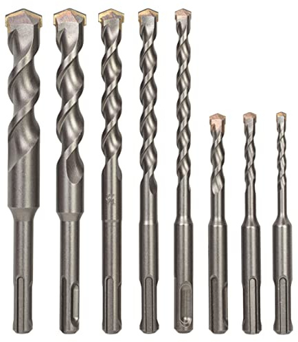 Sabre Tools 8-Piece SDS Plus Drill Bit Set, Carbide Tipped, Rotary Hammer Drill Bits for Brick, Stone, Concrete