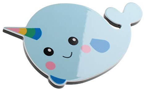 Smiling Narwhal Rainbow Novelty Magnet