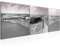 Runa Art - Bilder Strand 120 x 40 cm 3 Teilig Wandbild auf Vlies Leinwand Grau Rosa Mehrteilig Modern 028033b