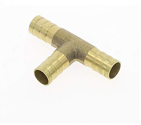 Pilang Zxxin-Rohrverbindungsstücke T-Form Messing Barb Hose Fitting, 4mm 6mm 8mm 10mm 12mm 16mm, 3-Wege-Schlauch Schlauchkupplung Stecker-Adapter, Gute Qualität (Color : 6MM)