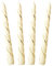 Auswahl Farbe + Menge - gold verzierte Spiralkerze Spitzkerze Stabkerze Renaissancekerze Tafelkerze Leuchterkerze ca. Ø 22 x 220 mm gedreht hier: 4 Kerzen creme (matt) / gold