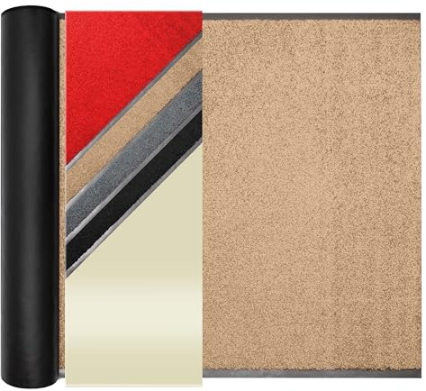 Primaflor Sauberlauf nach Maß - CLEAN, Beige, 0,90m x 25,00m, Rutschfester Schmutzfangläufer Meterware, Robuster Küchenläufer, Zuschneidbarer Teppichläufer, Eingangsmatte für Flur und Windfang