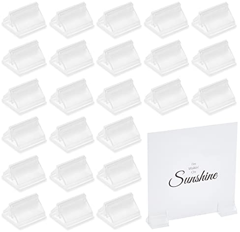 nbeads 60 Stück Kunststoff Kartenhalter, Klarer Kartenständer Platzkartenhalter Name Fotohalter Karton Ständer Hochzeit Tischnummer Halter Kartenständer Tafel-Ständer für Party