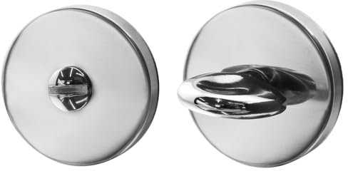 EAI Round Bathroom Thumbturn & Release Set - Polished Chrome | Universal Silver Door Turn and Release Lock for Bathroom/Toilet with Emergency Coin Release Lock