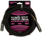 Ernie Ball 20' Braided Male Female XLR Microphone Cable Black