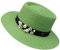 YiyiLai Panama Femme en Paille Chapeau de Soleil Ruban de Perles Plage Mariage Voyage Léger Vert
