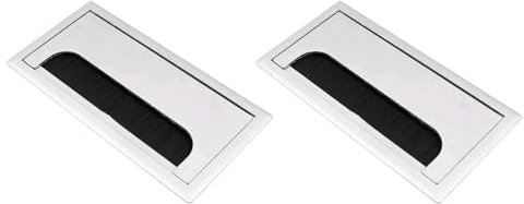 WANGCL 2Pcs Square Desk Grommet Aluminum Cable Hole Cover 160 x 80mm Wire Hole Cover Outlet for Management Office Computer Desk Wires